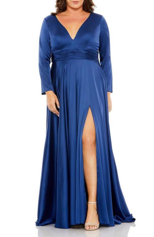 FABULOUSS BY MAC DUGGAL Long Sleeve V-Neck A-Line Gown Product Image