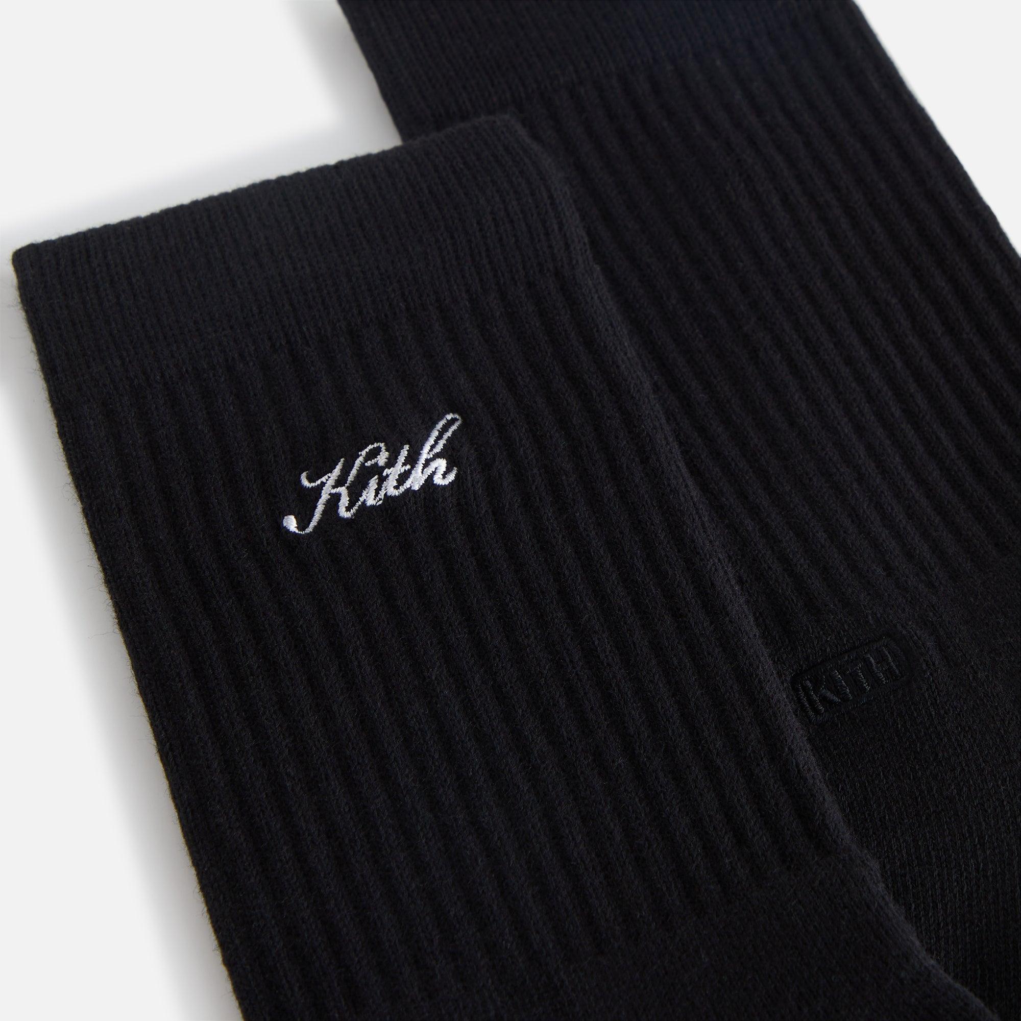 Kith Women Script Classic Crew Socks - Black Female Product Image