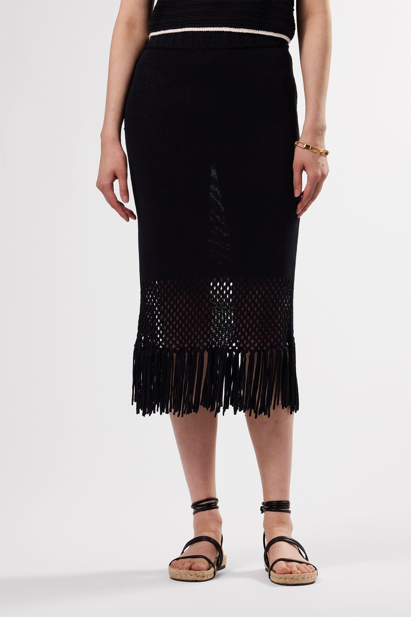 Alizee Crochet Skirt - Black product image