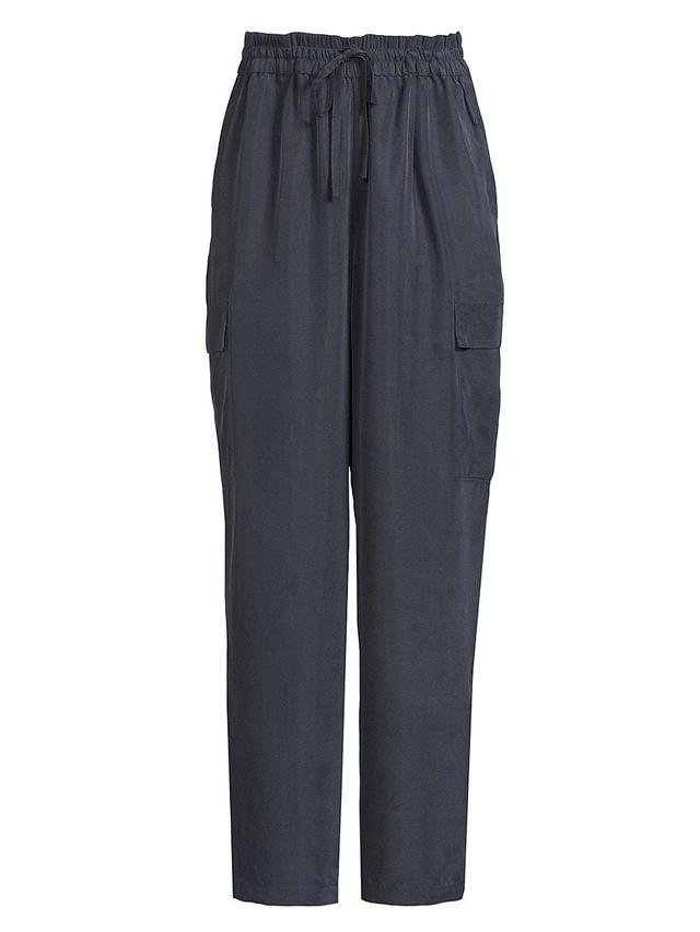 Womens Silk Straight-Leg Cargo Pants Product Image