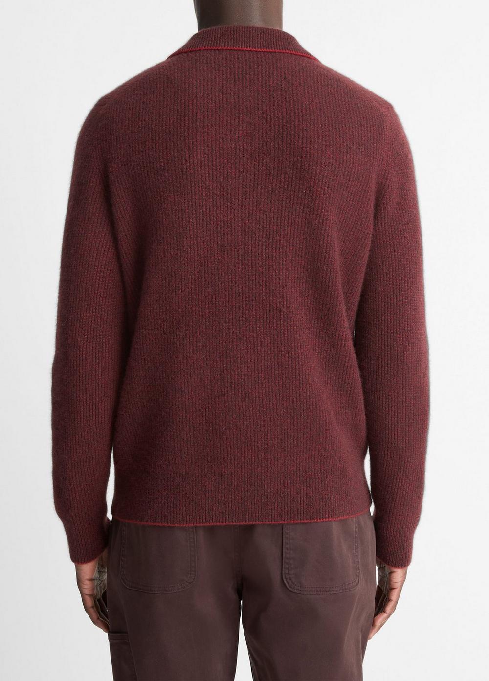 Plush Cashmere Thermal Johnny-Collar Sweater Product Image