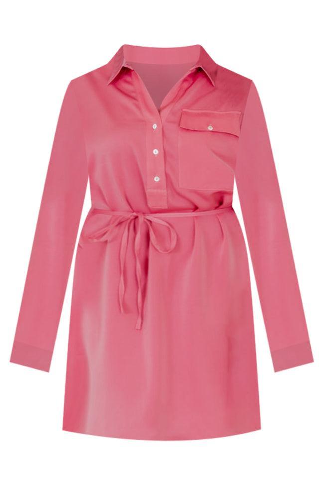 Learn To Fly Pink Button Up Mini Dress SALE FINAL SALE Product Image