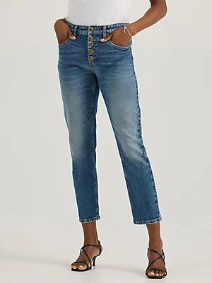 Women's Slim Straight Button-Fly Ankle Jean | Women's Jeans | Lee® Product Image