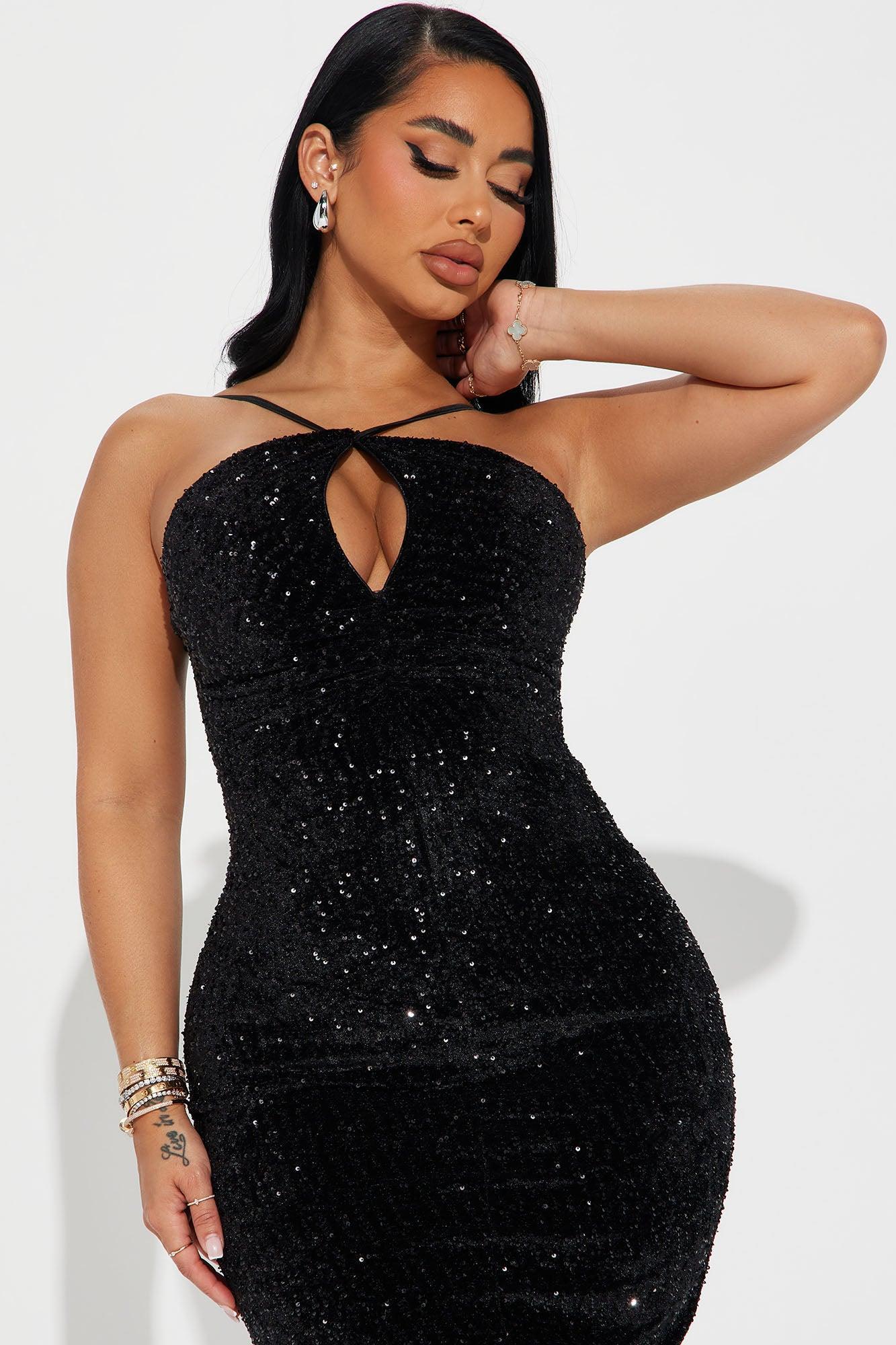 Julie Sequin Maxi Dress - Black Product Image