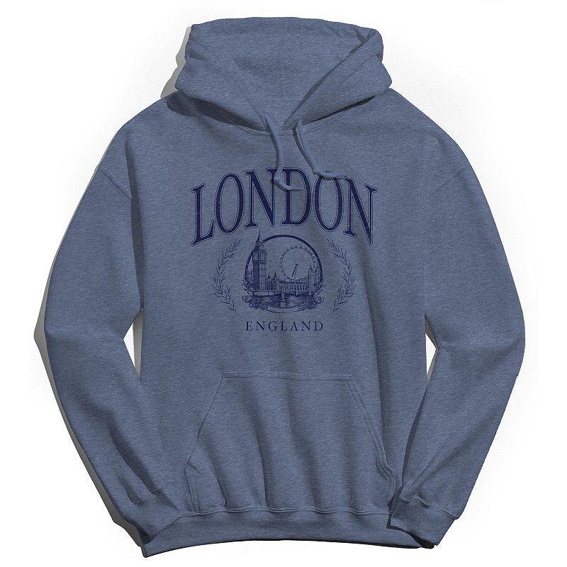 Mens London Blue Hoodie Navy Grey Product Image