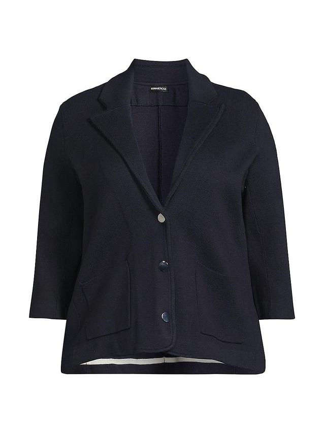 Womens Cotton-Blend Knit Single-Breasted Blazer Product Image