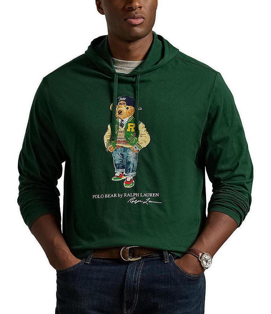 Polo Ralph Lauren Big & Tall Varsity Bear Long Sleeve Hoodie T-Shirt Product Image