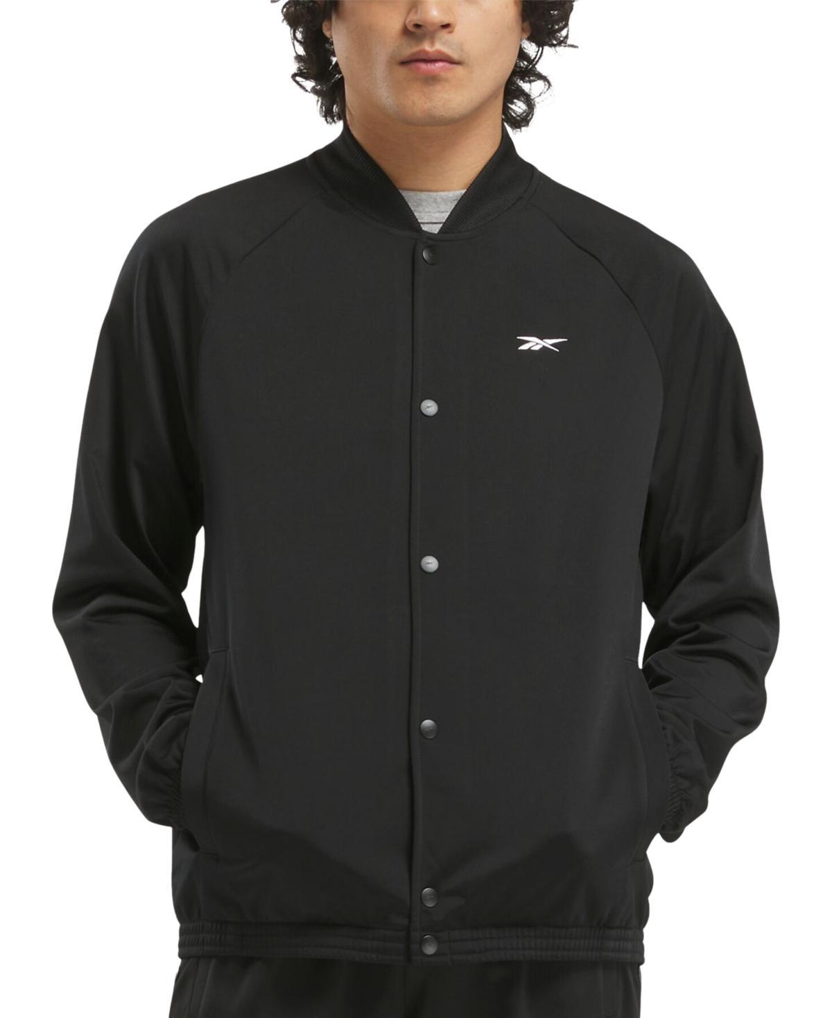 Reebok Mens Regular-Fit Snap-Front Basketball Jacket Product Image