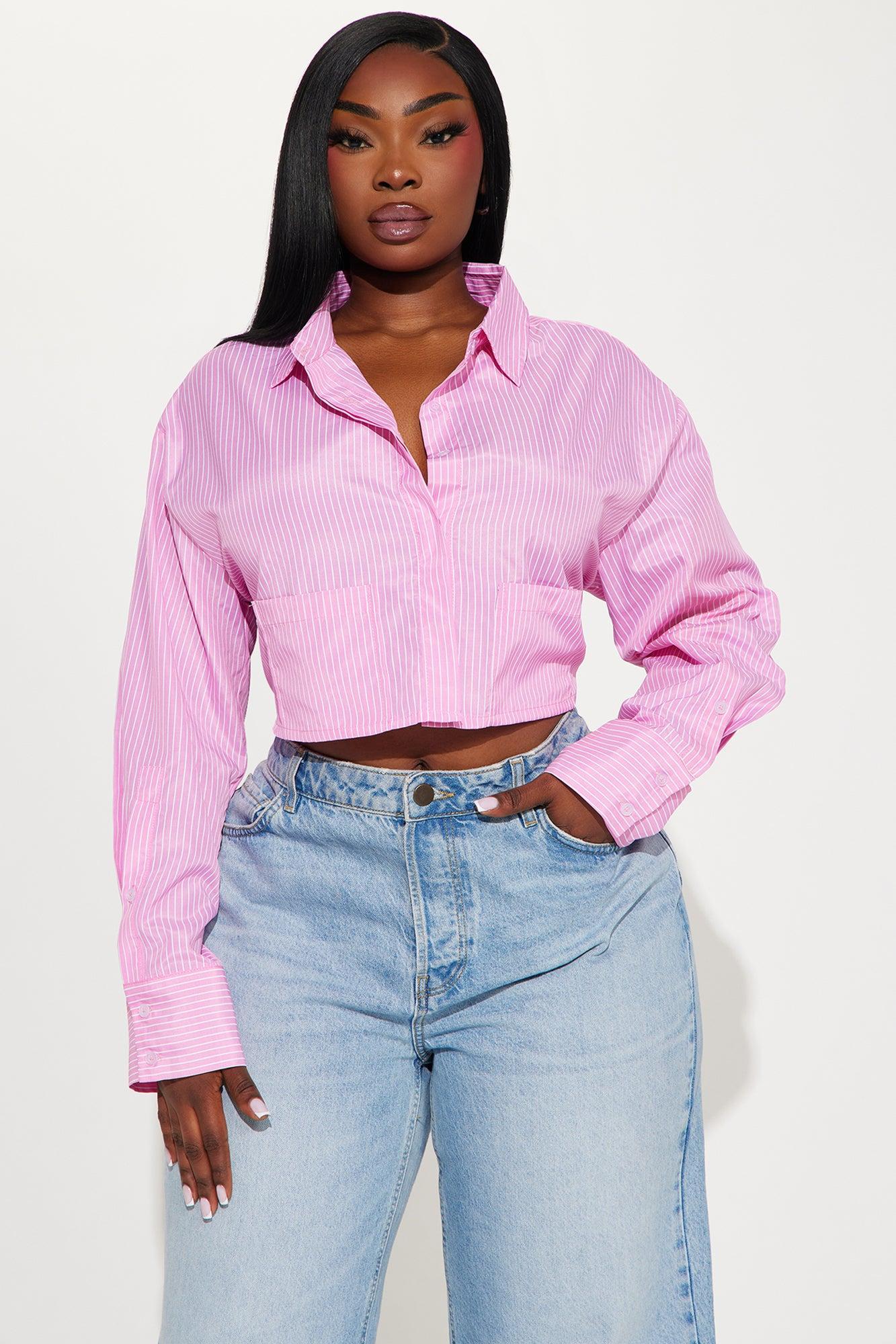 For The Day Striped Shirt - Pink/combo Product Image