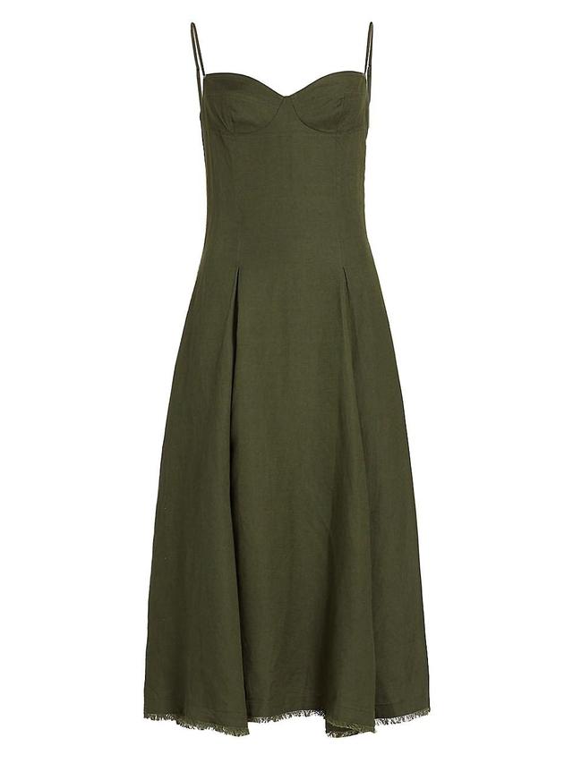 Womens Analise Linen-Blend Bustier Midi-Dress Product Image