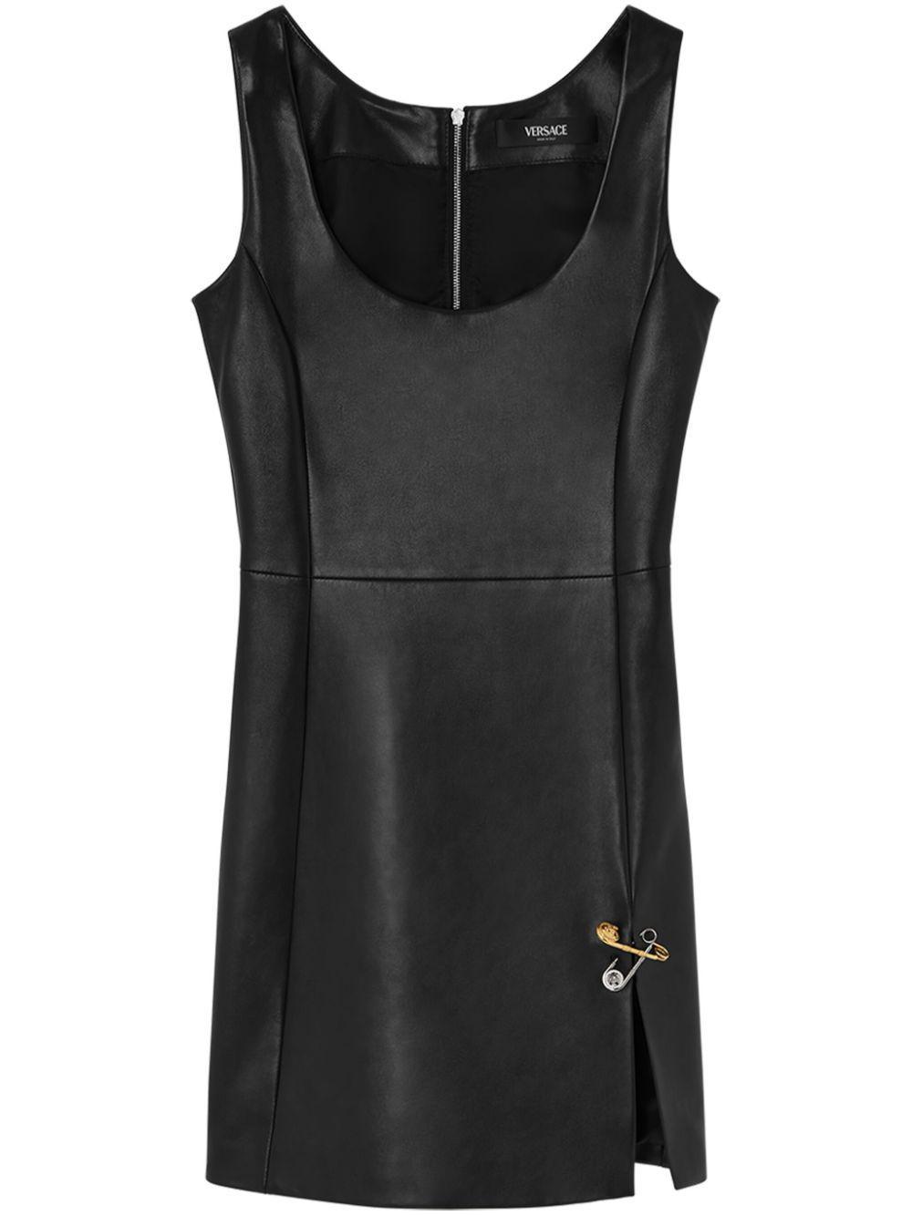 VERSACE Safety Pin Mini Dress In Black Product Image