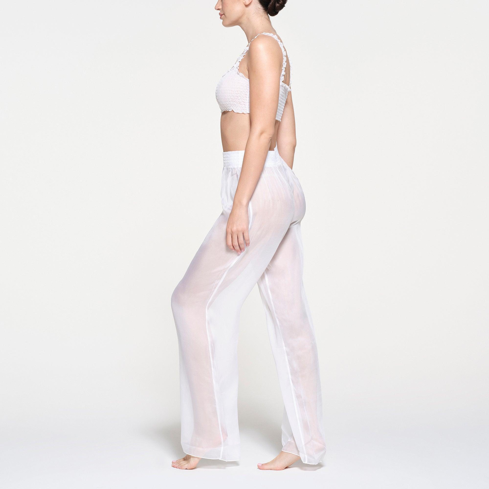 SKIMS ROMANCE SMOCKED PANT | SNOW Product Image