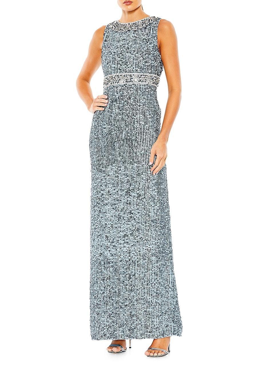 Mac Duggal Bead & Sequin Column Gown Product Image