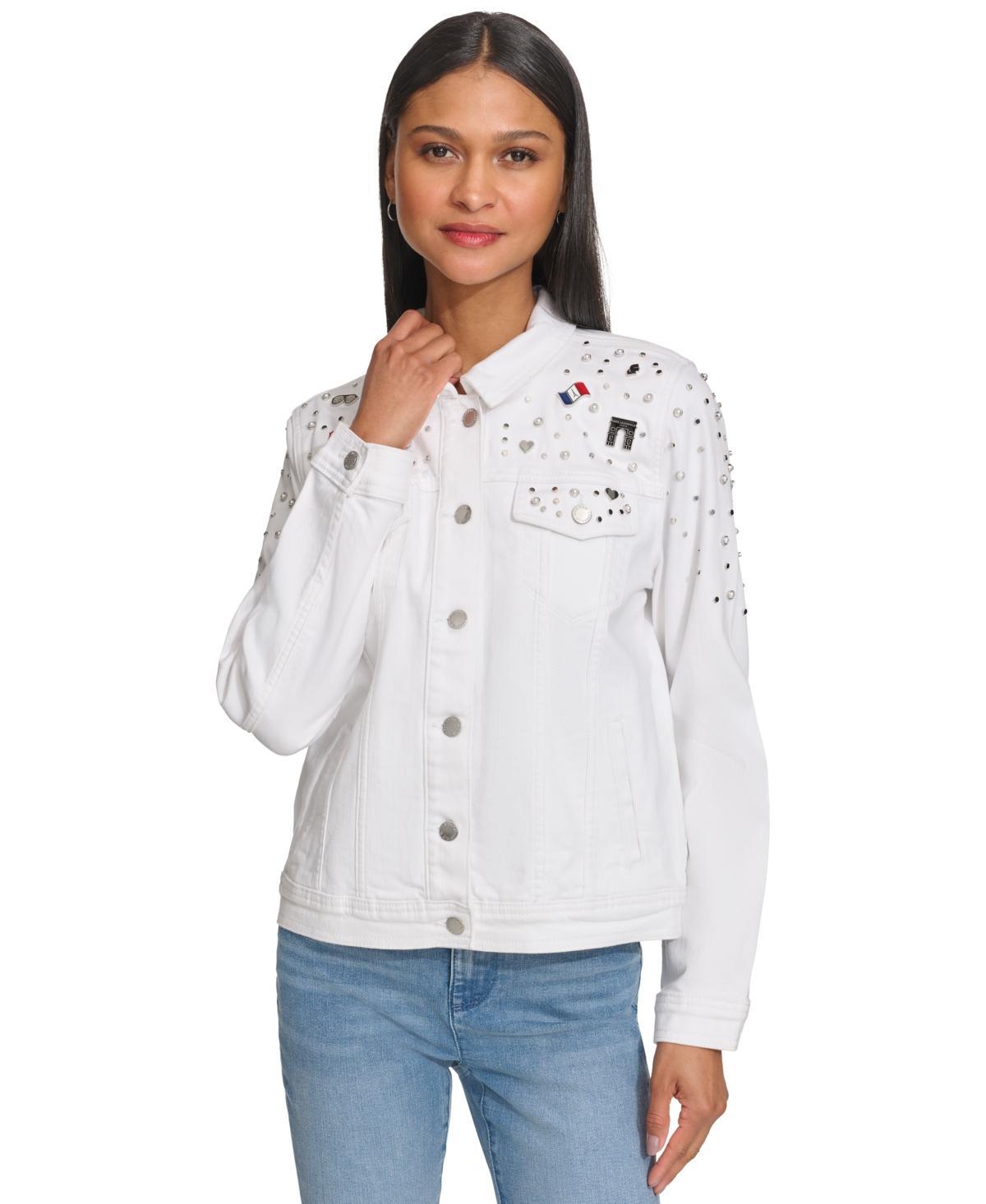 Women's Signature-Pin Embellished Denim Jacket product image