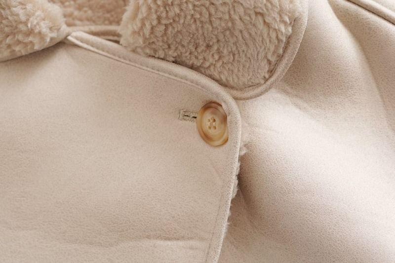 Fleece Collar Button-Up Jacket Product Image