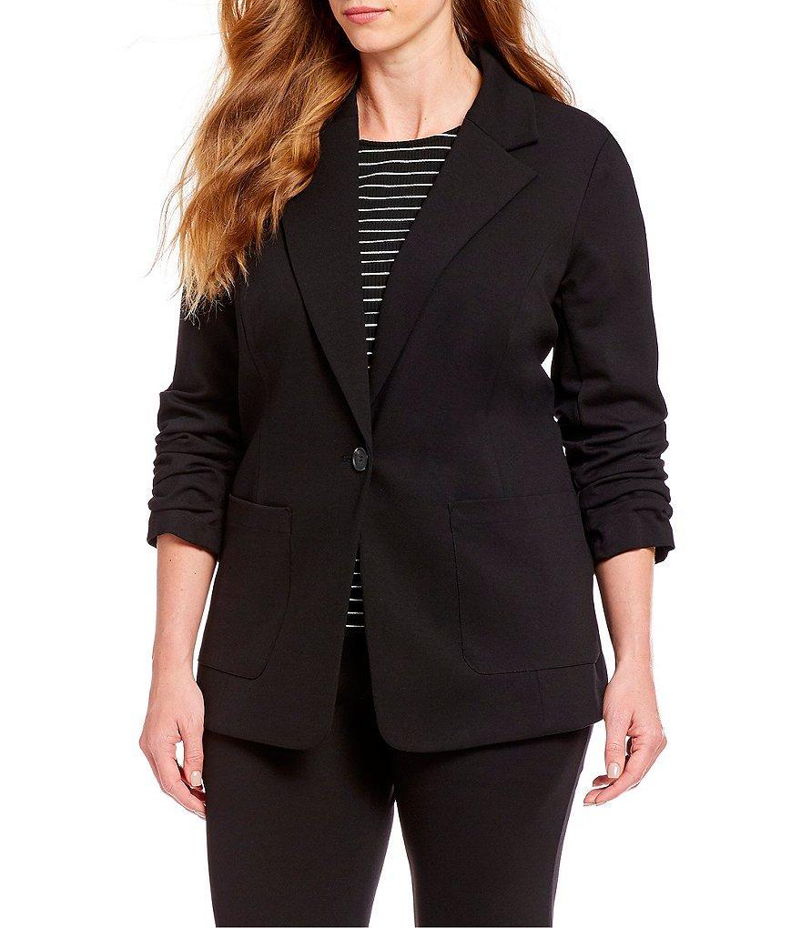 Vince Camuto Plus Size Ruched Sleeve Blazer Product Image