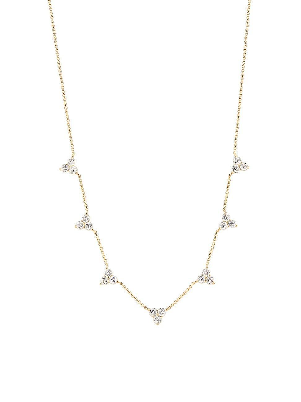 Womens 14K Yellow Gold & 1.65 TCW Diamond Station Necklace Product Image