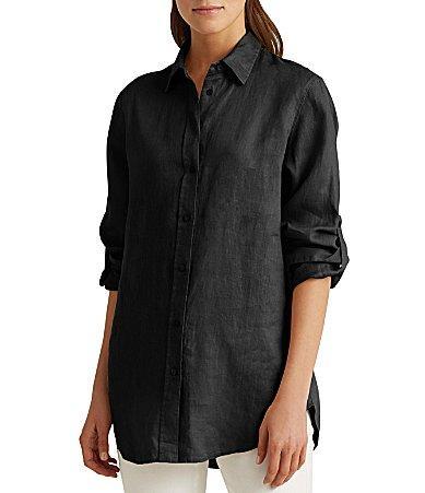 Lauren Ralph Lauren Plus Size Linen Printed Shirt Product Image