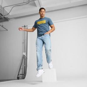 PUMA ESS+ Logo Lab Holiday Men's T-Shirt in Grey Skies Product Image