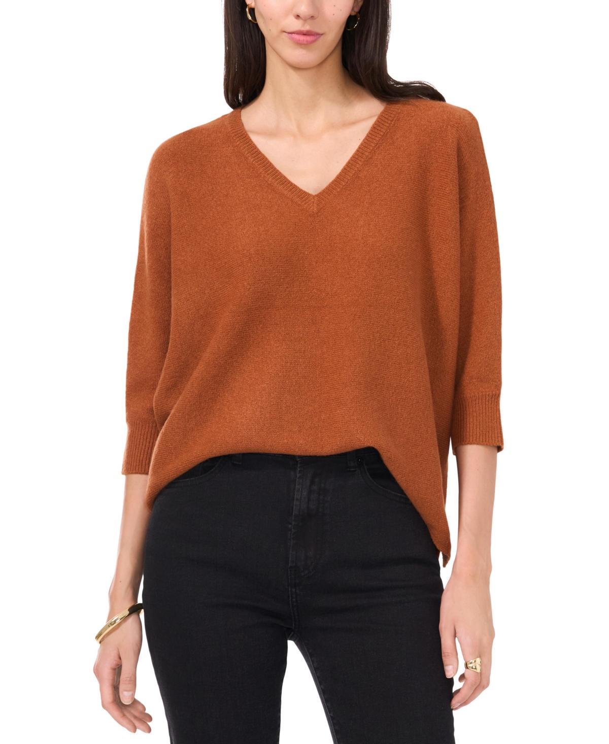 Vince Camuto Womens V-Neck Dolman-Sleeve Sweater product image