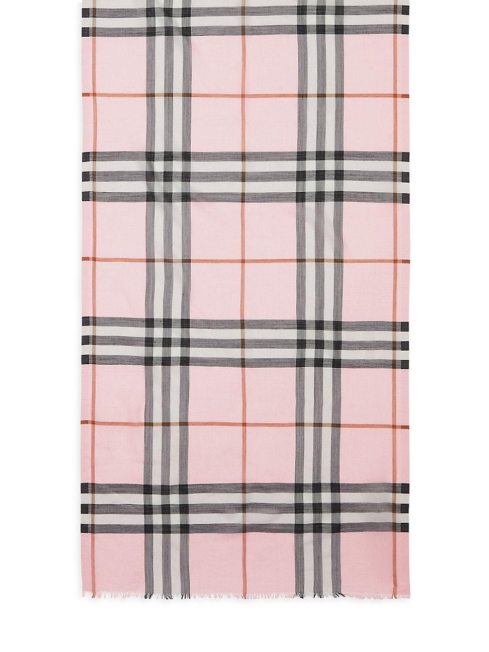 Womens Giant Check Wool-Silk Gauze Scarf Product Image