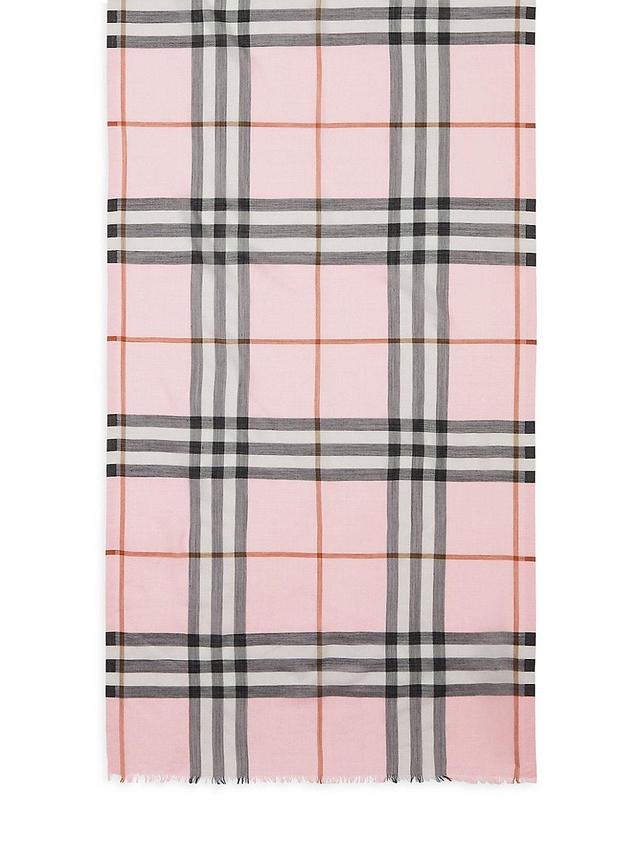 Womens Giant Check Wool-Silk Gauze Scarf Product Image