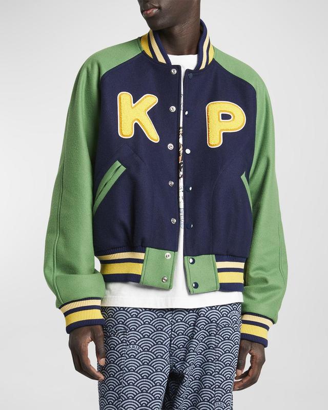 KENZO Colorblock Wool Blend Varsity Jacket Product Image