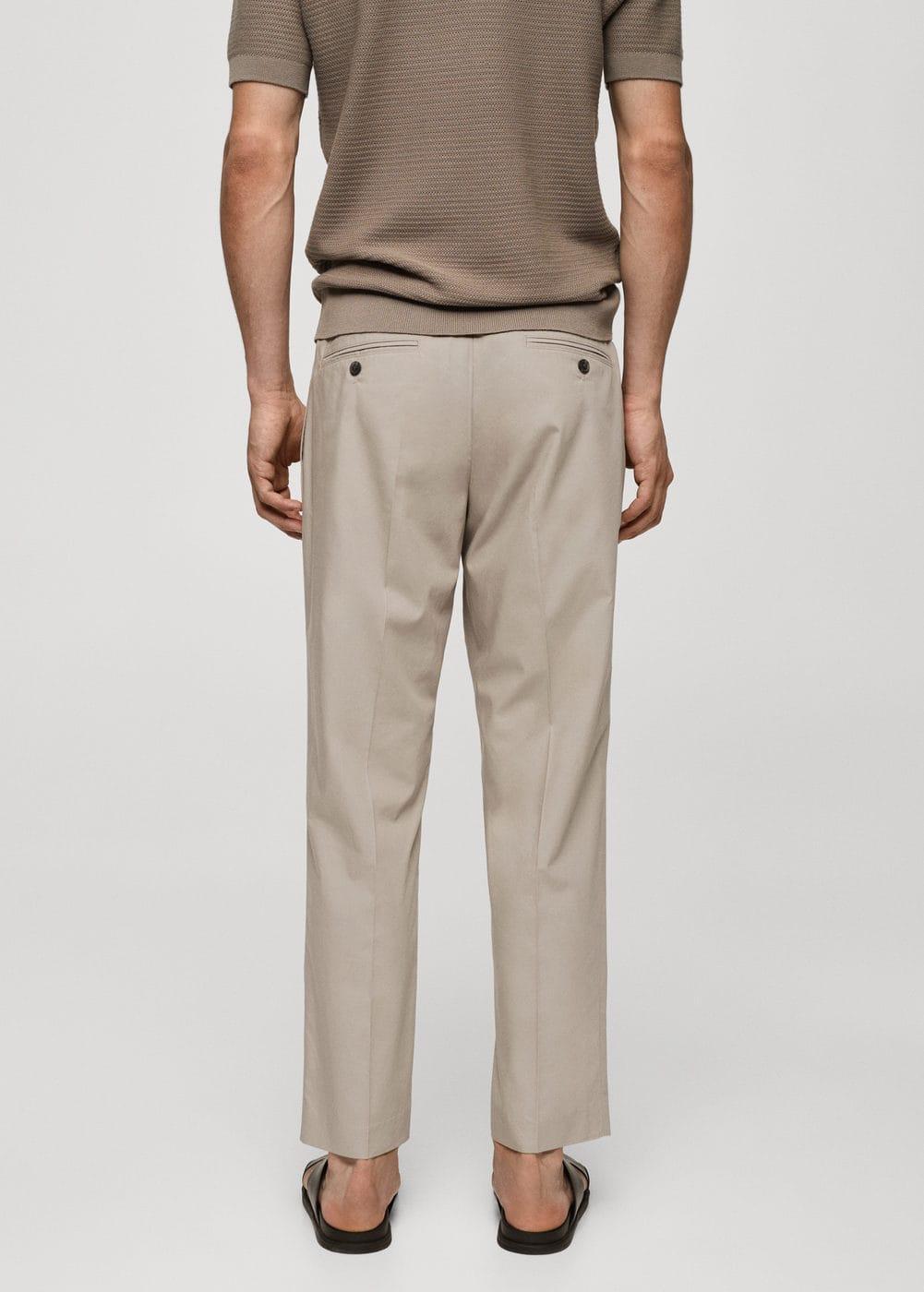 Mango Mens Lyocell Pleated Trousers - Light Product Image