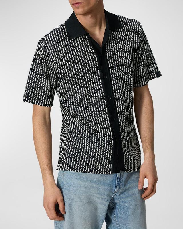 Mens Payton Crochet Button Down Shirt Product Image