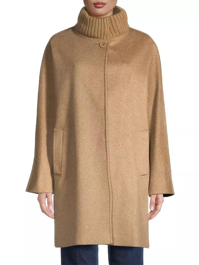 Cashmere Knit-Collar Coat Product Image