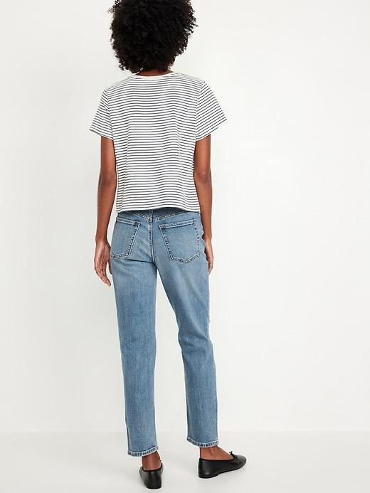 High-Waisted OG Straight Ripped Ankle Jeans Product Image