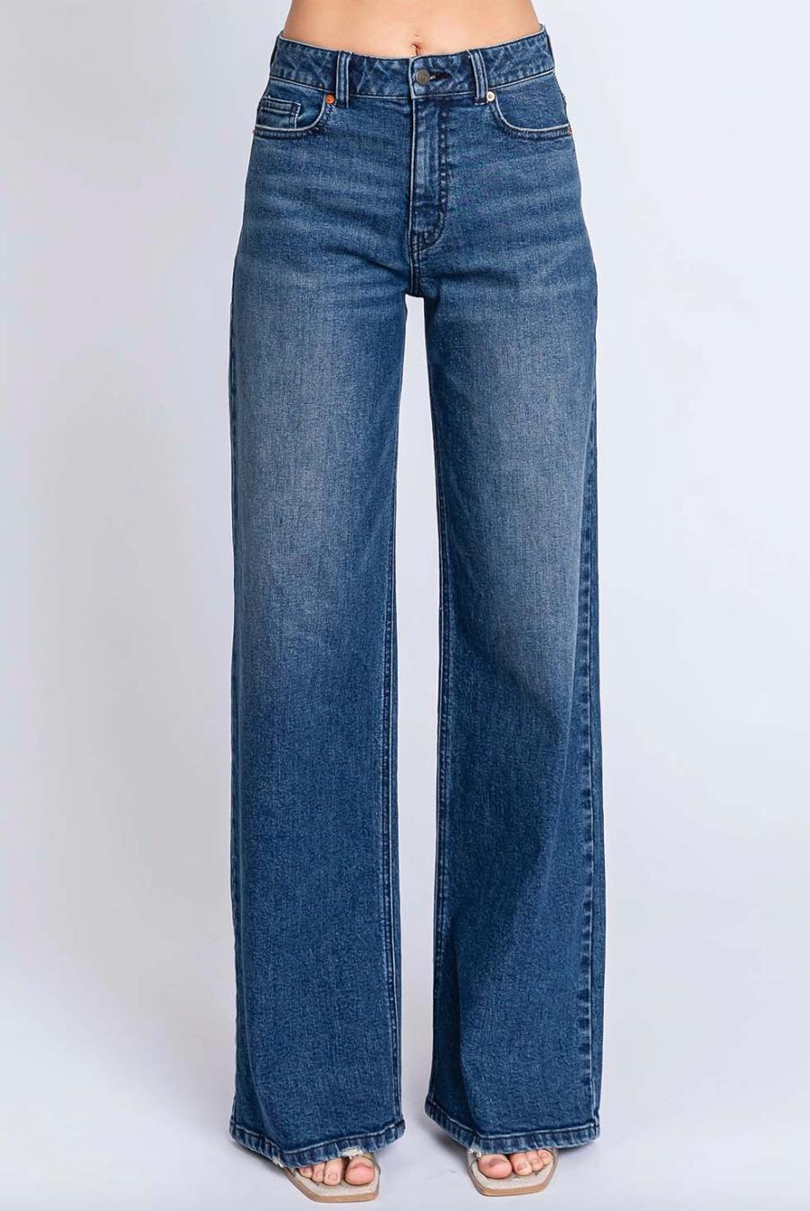 Letters To Juliet - Almond Rigid High-Rise Slouchy Jean - Dark Wash Product Image