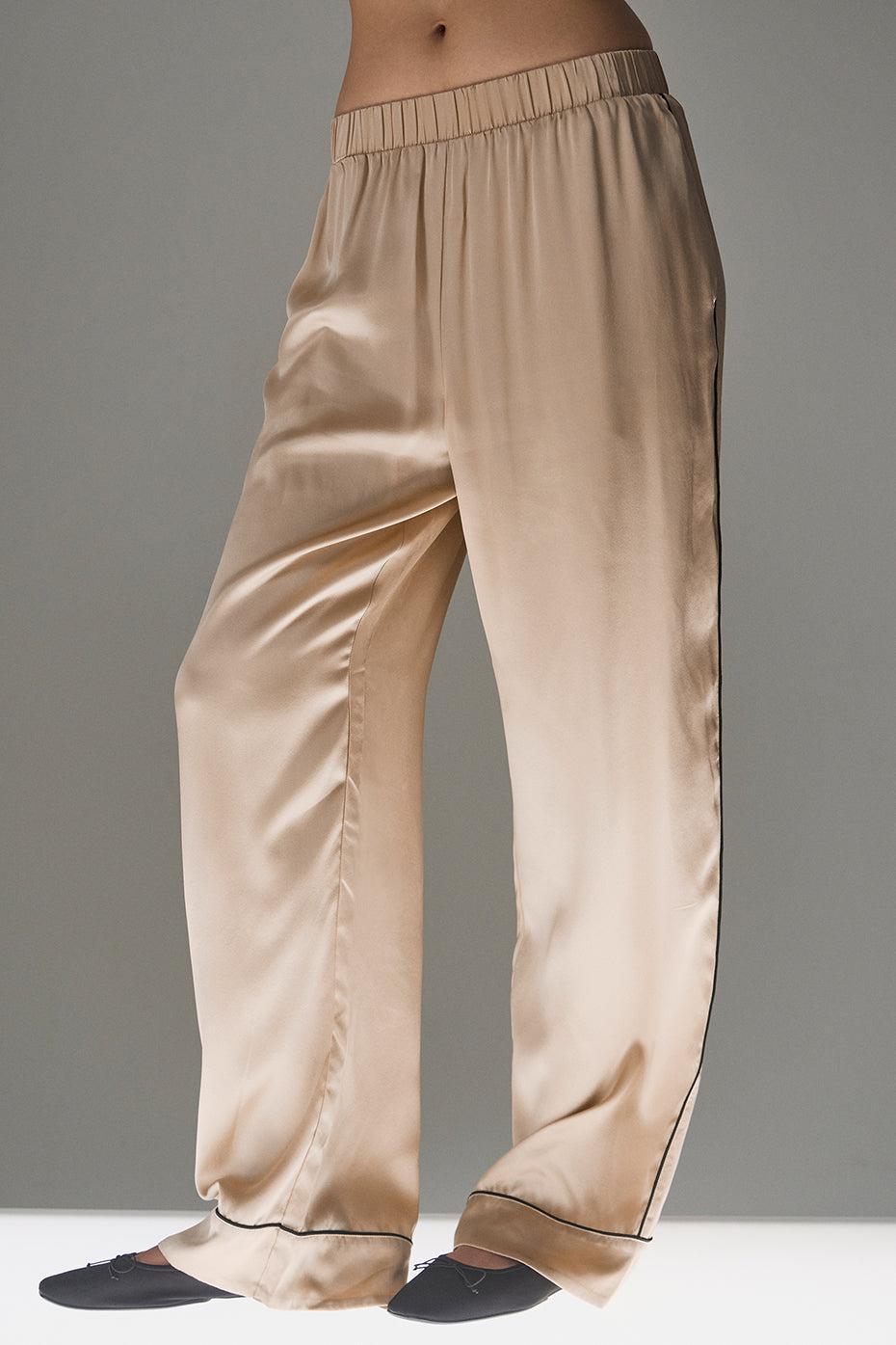 Courchevel Silk Pant - Champagne Pop/Black Product Image