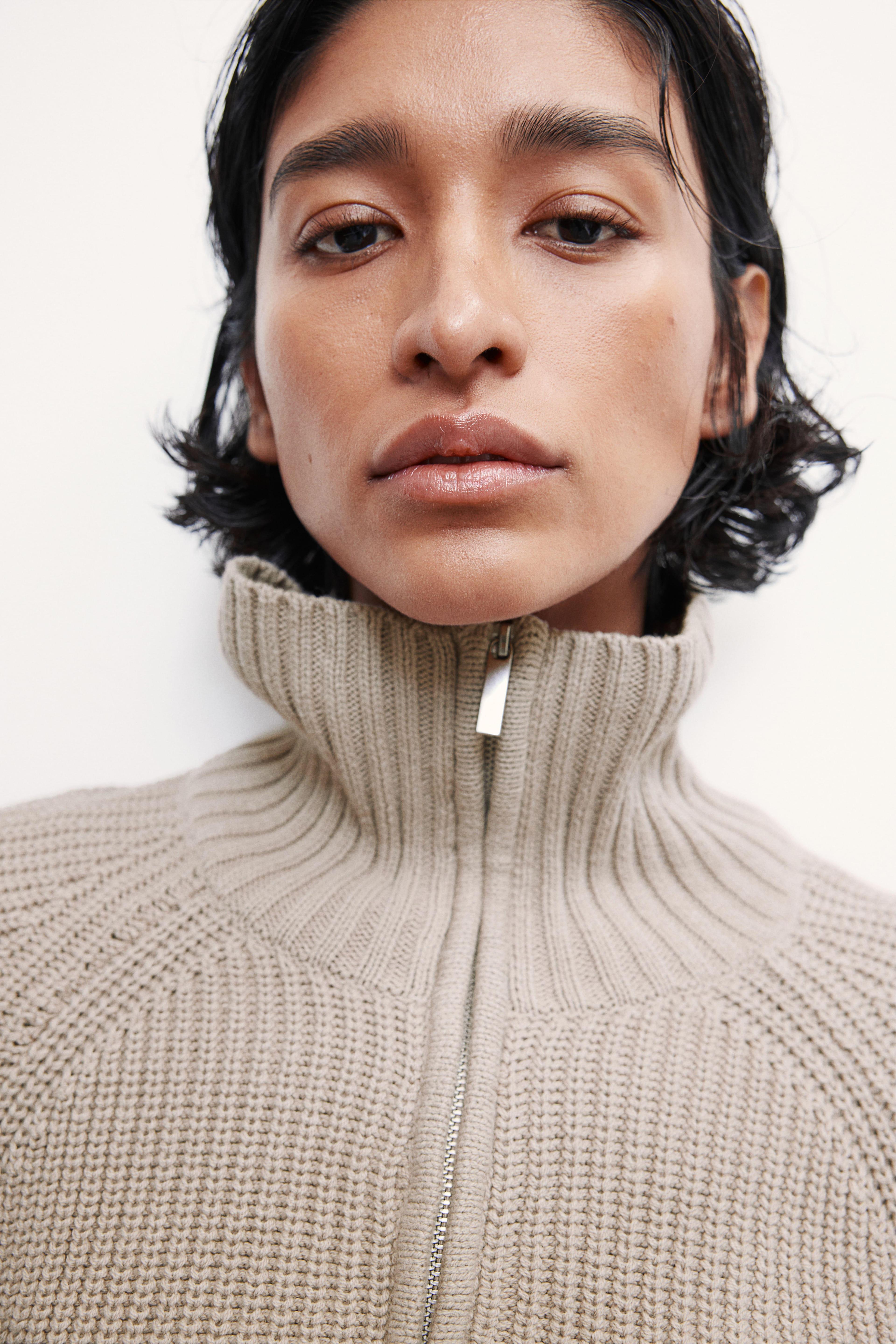 Rib-knit Half-zip Sweater Product Image