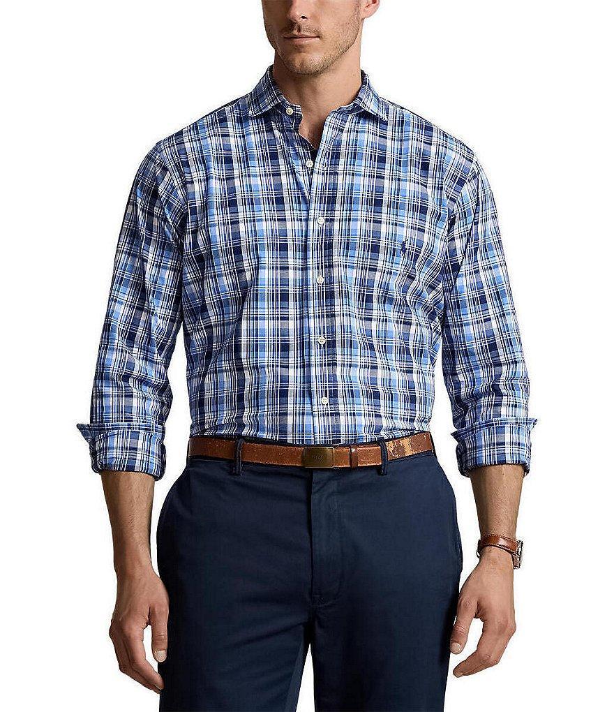 Polo Ralph Lauren Big & Tall Classic Fit Multi Plaid Stretch Poplin Long Sleeve Woven Shirt Product Image