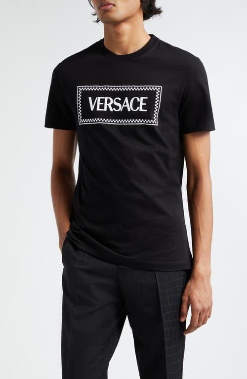 Versace Embroidered Logo Cotton Jersey T-Shirt Product Image