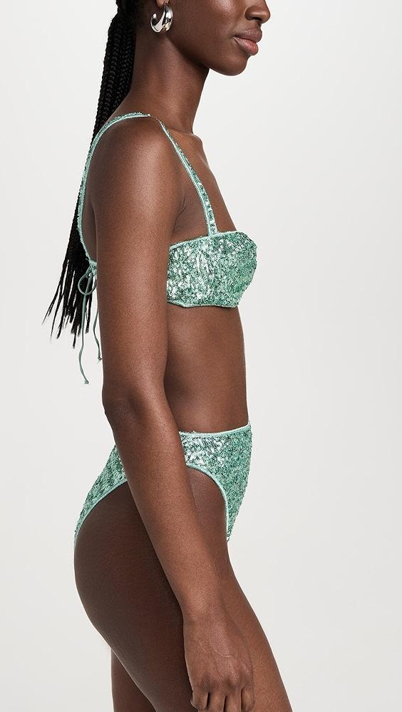 Oseree Paillettes Balconette Bikini Set | Shopbop Product Image