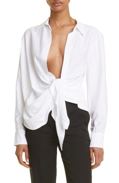 Jacquemus Bahia Open Drape Long Sleeve Shirt Product Image