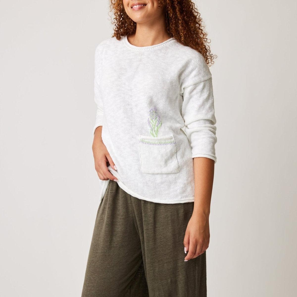 Field Flowers Sweater - White/Lavender Product Image