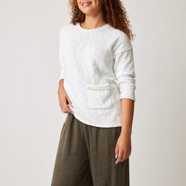 Field Flowers Sweater - White/Lavender Product Image