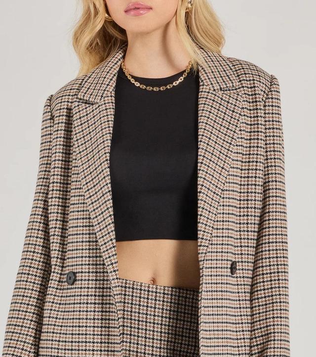 Plaid Perfection Faux Wool Long Coat Product Image