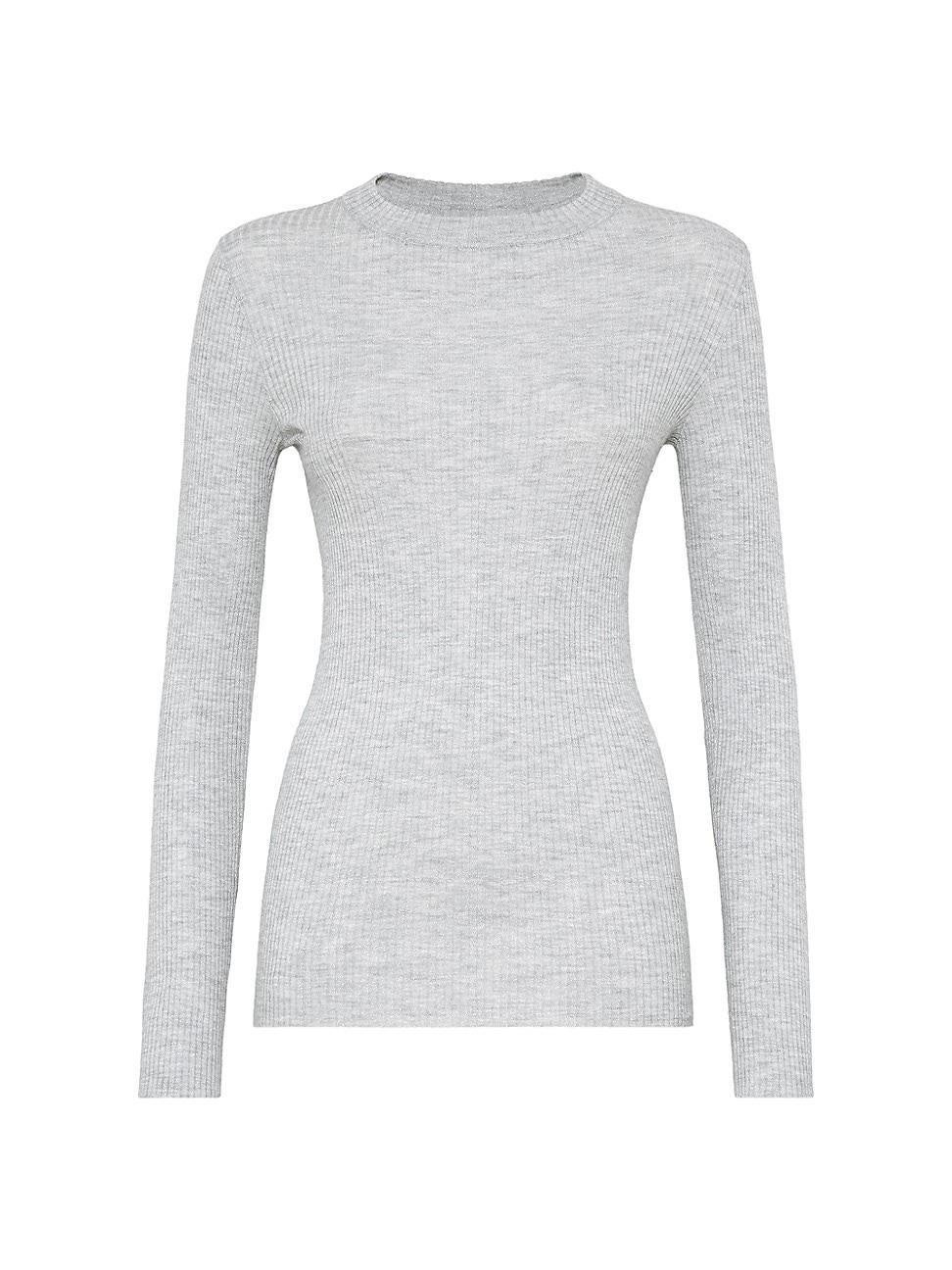 Womens Cashmere and Silk Lightweight Sweater Product Image