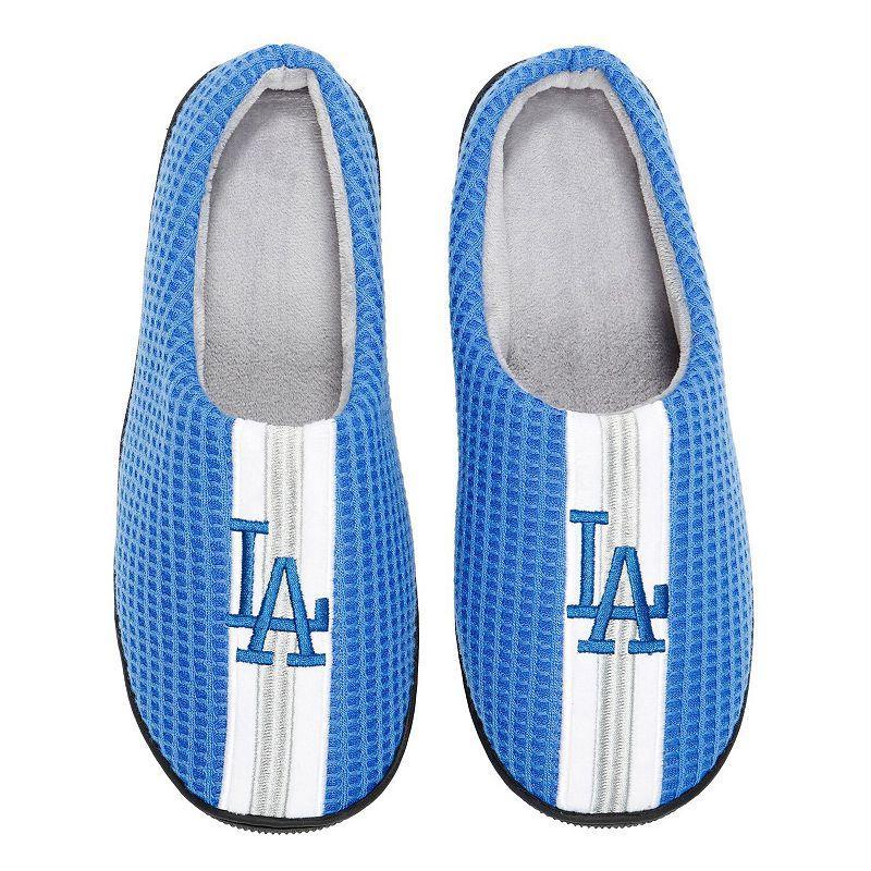 Mens FOCO Royal Los Angeles Dodgers Team Stripe Memory Foam Slide Slippers Product Image