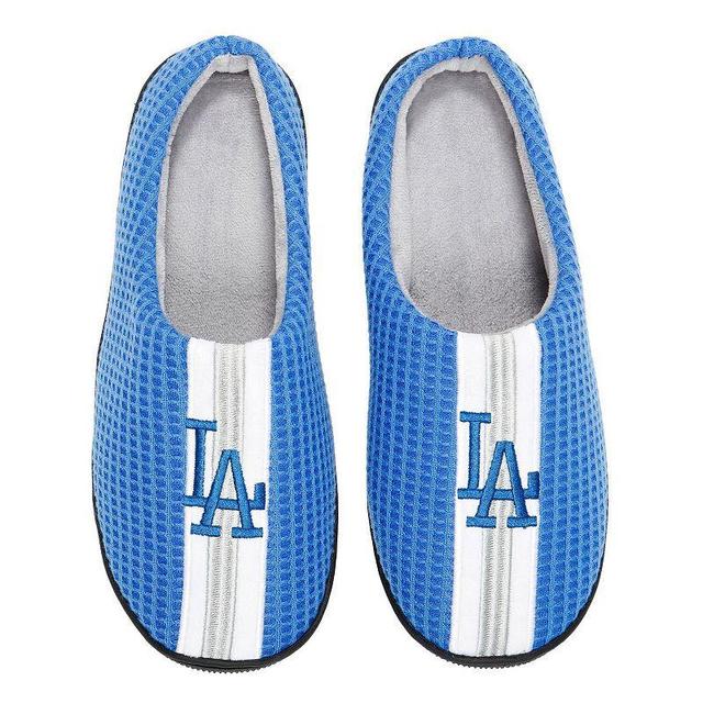 Mens FOCO Royal Los Angeles Dodgers Team Stripe Memory Foam Slide Slippers Product Image