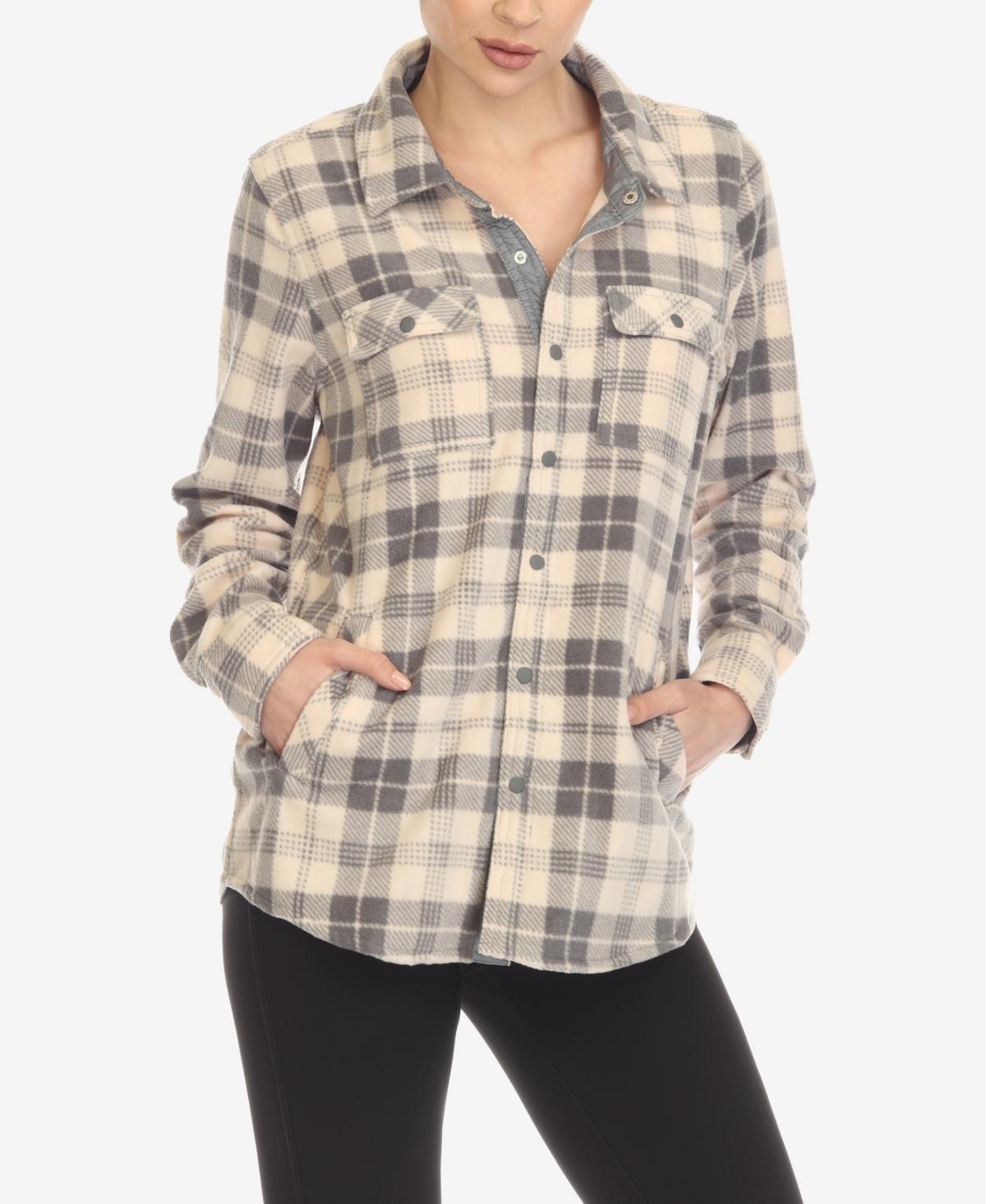 Womens White Mark Flannel Plaid Shirt Pink Product Image