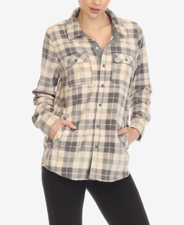 White Mark Womens Flannel Plaid Shirt - Light Yellow Product Image