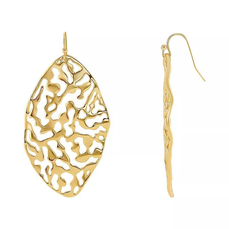 Emberly Polished Filigree Leaf Shape Drop Earrings, Womens, Yellow Gold Tone Product Image