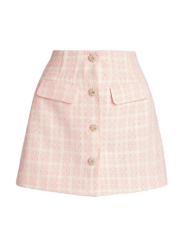 Womens Boucl Check Miniskirt Product Image