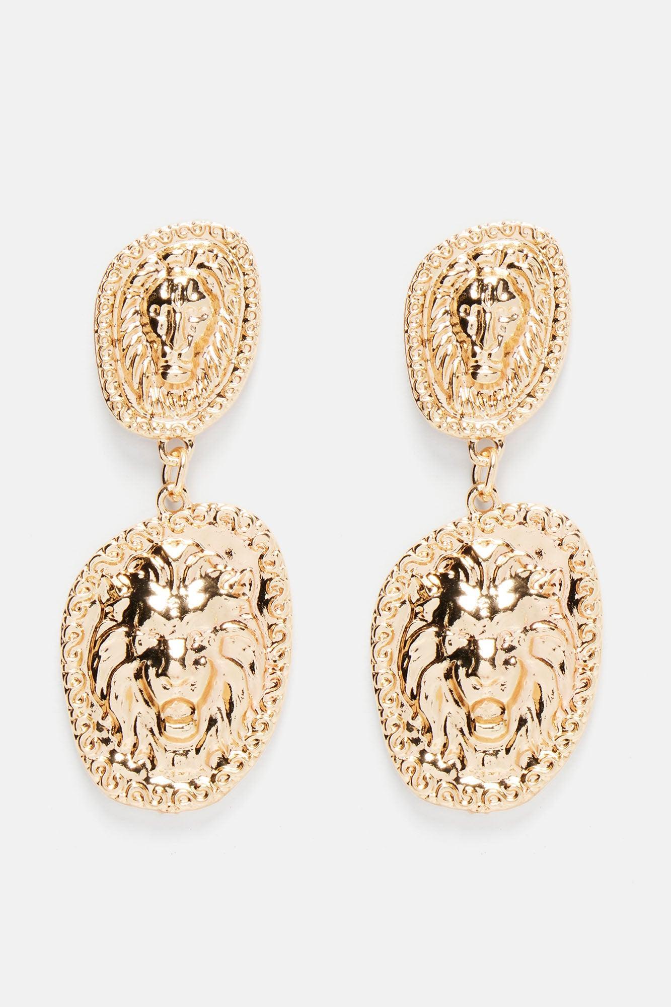 Hear The Roar Earrings  - Gold Product Image