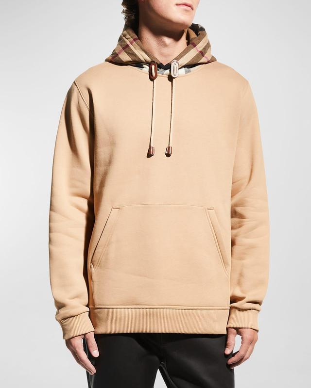 Mens Check-Hood Pullover Sweatshirt Product Image